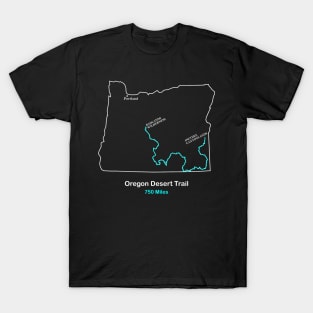 Route Map of Oregon Desert Trail T-Shirt